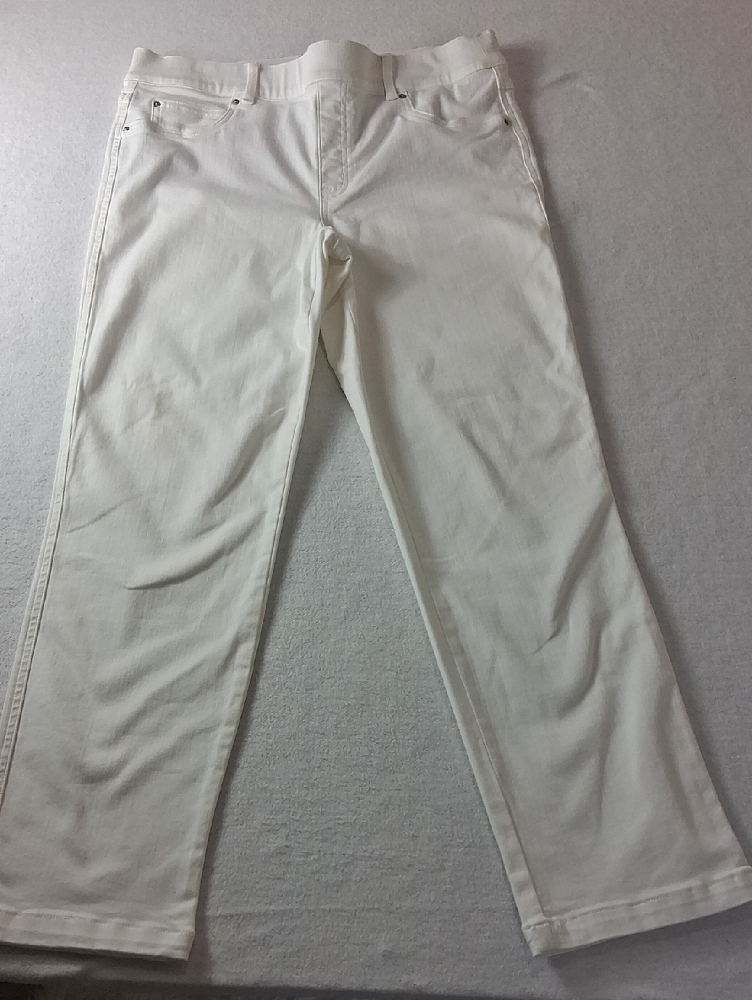 Spanx Everywear High-Rise Straight Leg Jeans White Pull-On 20354r Size Xl